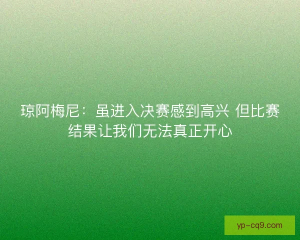 琼阿梅尼：虽进入决赛感到高兴 但比赛结果让我们无法真正开心