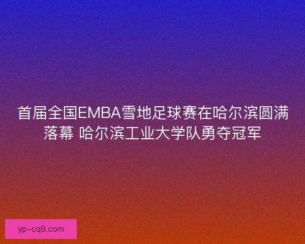 首届全国EMBA雪地足球赛在哈尔滨圆满落幕 哈尔滨工业大学队勇夺冠军 首届全国EMBA雪地足球赛在哈尔滨圆满落幕 哈尔滨工业大学队勇夺冠军